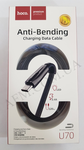 USB кабель Hoco U70 Splendor Type-C (1200mm) чёрно-серый!