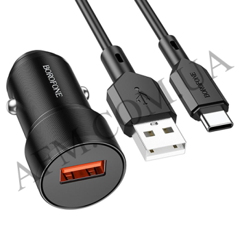 АЗП блок Borofone BZ19 (2USB/ 2.4A) + кабель Type-C чорний
