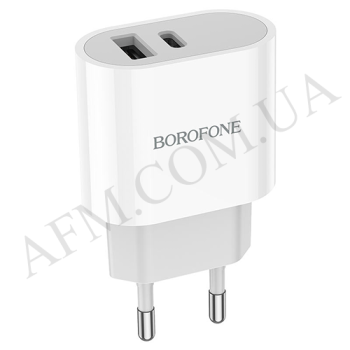 СЗУ блок Borofone BA62A USB/ Type-C білий