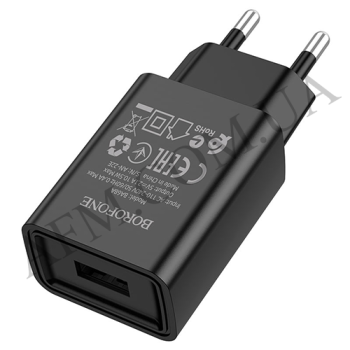 СЗУ блок Borofone BA68A (1USB/ 2.1A) + кабель Micro USB чорний