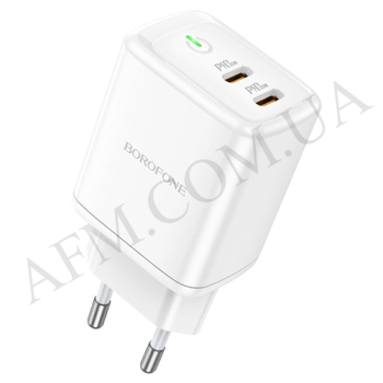 СЗУ блок Borofone BN9 PD35W (2 Type-C) білий