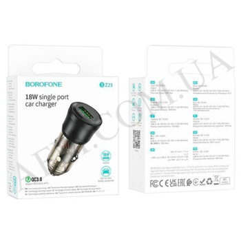 АЗП блок Borofone BZ23 QC3.0 18W (1USB) чорний