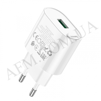 СЗУ блок Hoco C109A QC3.0 (1 USB/ 3.0A) білий