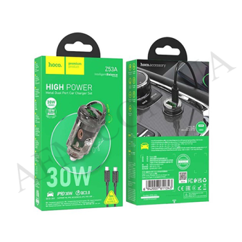 АЗП блок Hoco Z53A PD30W+QC3.0 +кабель Type-C - Type-C чорний