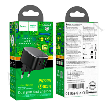 СЗУ блок Hoco CS32A QC3.0 (2USB/ 2.1A) чорний
