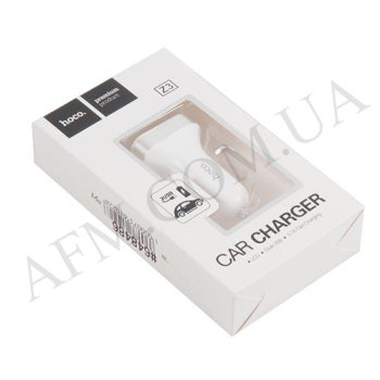 АЗП блок Hoco Z23 (2USB/ 2.4A) білий