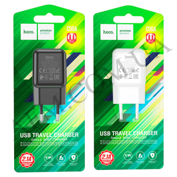 СЗУ блок Hoco C96A (1USB/ 2.1A) білий