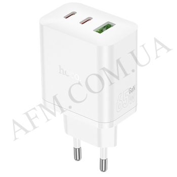 СЗУ блок Hoco N51 (1USB/ 2Type-C) PD65W білий