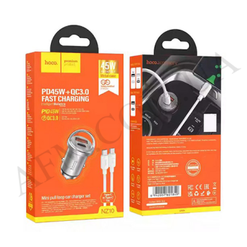 АЗП блок Hoco NZ10 PD45W + QC3.0 (Type-C/ 1USB) сталевий