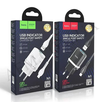 СЗУ блок Hoco N1 (1USB/ 2.1A) + кабель Micro USB білий