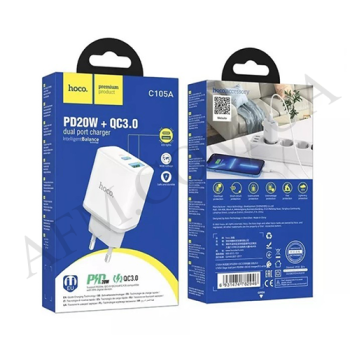СЗУ блок Hoco C105A PD20W+QC3.0 білий