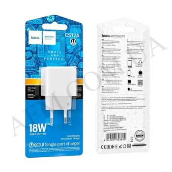 СЗУ блок Hoco CS12A QC3.0 18W білий