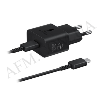 СЗУ блок Samsung (1 Type-C PD25W) + кабель Type-C to Type-C чорний