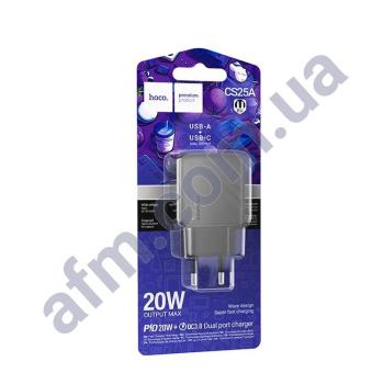 СЗУ блок Hoco CS25A PD20W + QC3.0 чорний