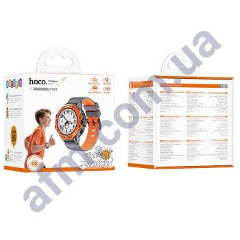Смарт-часы Hoco Y107 + функція дзвінка 4G помаранчеві