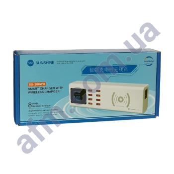 Зарядная станція Sunshine SS-309WD 40W (8 USB 5V/ 1A Wireless charging 10W)