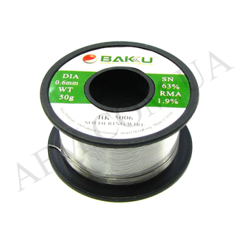 Припій дротяний BAKU BK-5006 (0.6m, Sn 63%, Pb 35.1% rma 1.9% )