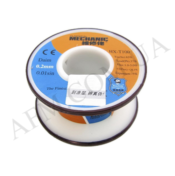 Припій дротяний Mechanic HX-T100 0, 2 мм, 55 гр, Sn 63% , Pb 37%