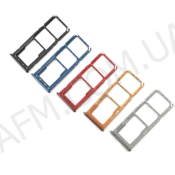 Держатель SIM-карты и карты памяти Samsung A205F/ A505/ A305/ A705 на 2 SIM-карты чёрный