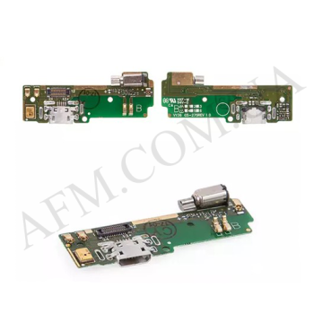 Шлейф Sony F3111 Xperia XA/ F3112/ F3113/ F3115/ F3116 с разъёмом зарядки, с микрофоном, вибро