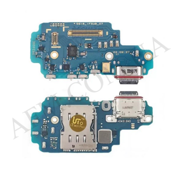Шлейф Samsung S918B Galaxy S23 Ultra 5G з роз'ємом зарядки, Sim-карти
