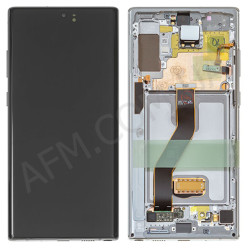Дисплей Samsung сервисный N975 Galaxy Note 10 Plus AURA WHITE + рамка GH82-20900B