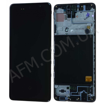 Дисплей Samsung A515F Galaxy A51 OLED (Small LCD) чорний + рамка
