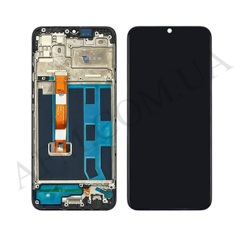 Дисплей Oppo A15 2020/ A15s/ A35/ Realme 7i (Global) чёрный + рамка