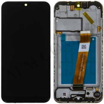 Дисплей Samsung A015F Galaxy A01 (узкий коннектор) чорний + рамка