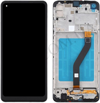 Дисплей Samsung A215F Galaxy A21 чорний + рамка!