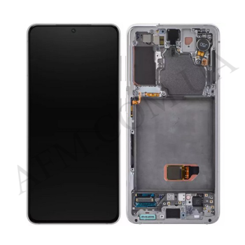 Дисплей Samsung G991B Galaxy S21 5G OLED чорний + рамка срібна