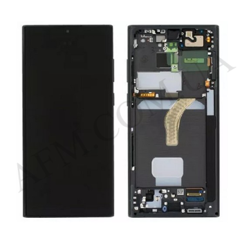 Дисплей Samsung S908B Galaxy S22 Ultra OLED чорний + рамка