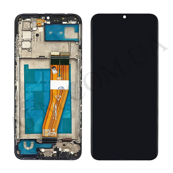 Дисплей Samsung A037F Galaxy A03s (жёлтый шлейф) (161*72) чорний + рамка