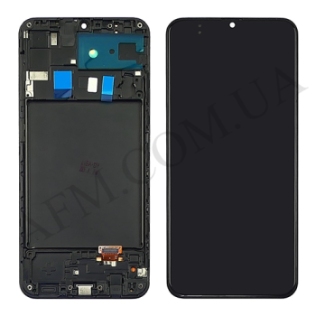 Дисплей Samsung A205F Galaxy A20 OLED чорний + рамка
