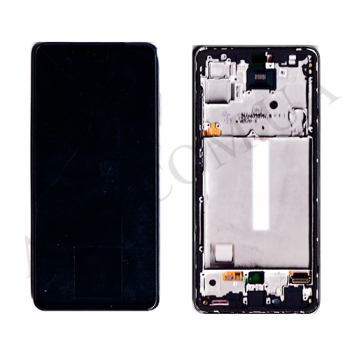 Дисплей Samsung сервісний A525 Galaxy A52/ A526 сріблястий + рамка GH82-25230D