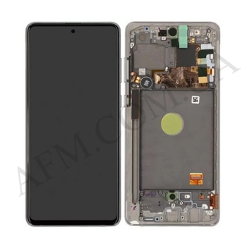 Дисплей Samsung сервисный N770 Galaxy Note 10 Lite SILVER + рамка GH82-22192B