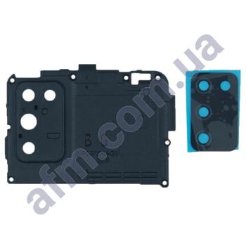 Скло камери Samsung A025 Galaxy A02S + чорна рамка