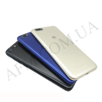 Задня кришка Huawei Y5 2018/ Y5 Prime 2018 (DRA-L02/ DRA-L22) синя + Скло камери!