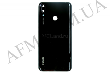 Задня кришка Huawei Y7 2019 (DUB-LX1) чорна Midnight Black + Скло камери