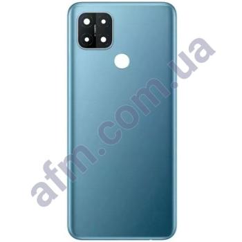 Задня кришка Oppo A15/ A15s/ A35 синя Mystery Blue + Скло камери