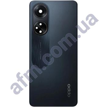 Задня кришка Oppo A98 чорна + Скло камери
