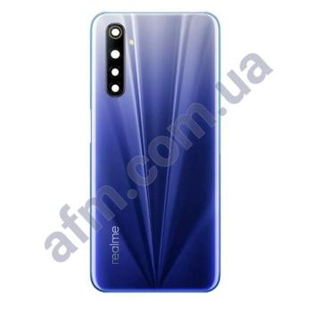 Задня кришка Realme 6 синя Comet Blue + Скло камери