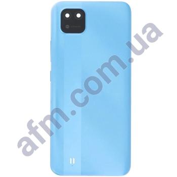 Задня кришка Realme C11 2021 синя Cool Blue + Скло камери