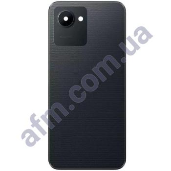 Задня кришка Realme C30s чорна Stripe Black + Скло камери