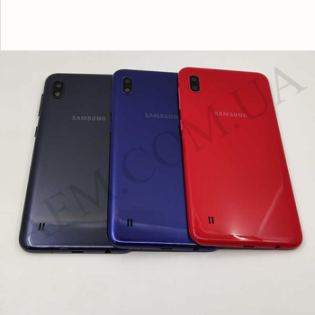 Задня кришка Samsung A105F Galaxy A10 2019 синя Blue + Скло камери