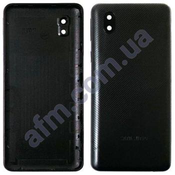 Задня кришка Samsung A013 Galaxy A01 Core чорна Black + Скло камери