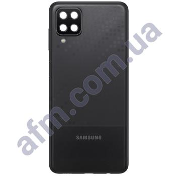 Задня кришка Samsung A125 Galaxy A12/ A127 чорна Black + Скло камери