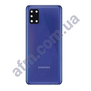 Задня кришка Samsung A315 Galaxy A31 синя Prism Crush Blue + Скло камери