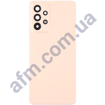 Задня кришка Samsung A536 Galaxy A53 5G помаранчева + Скло камери