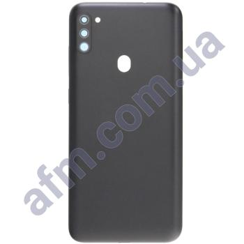 Задня кришка Samsung M115 Galaxy M11 чорна Black + Скло камери